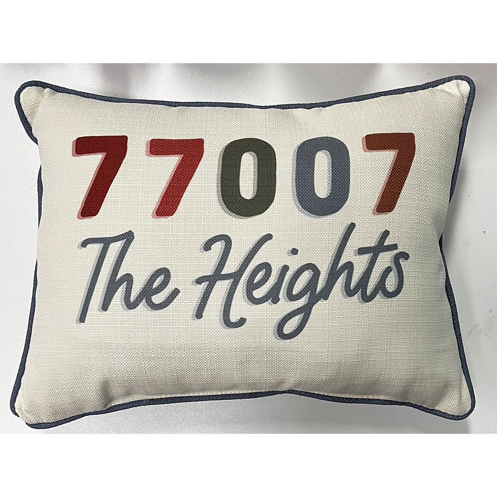 77007 The Heights Drop Shadow Multi Zip Code Pillow
