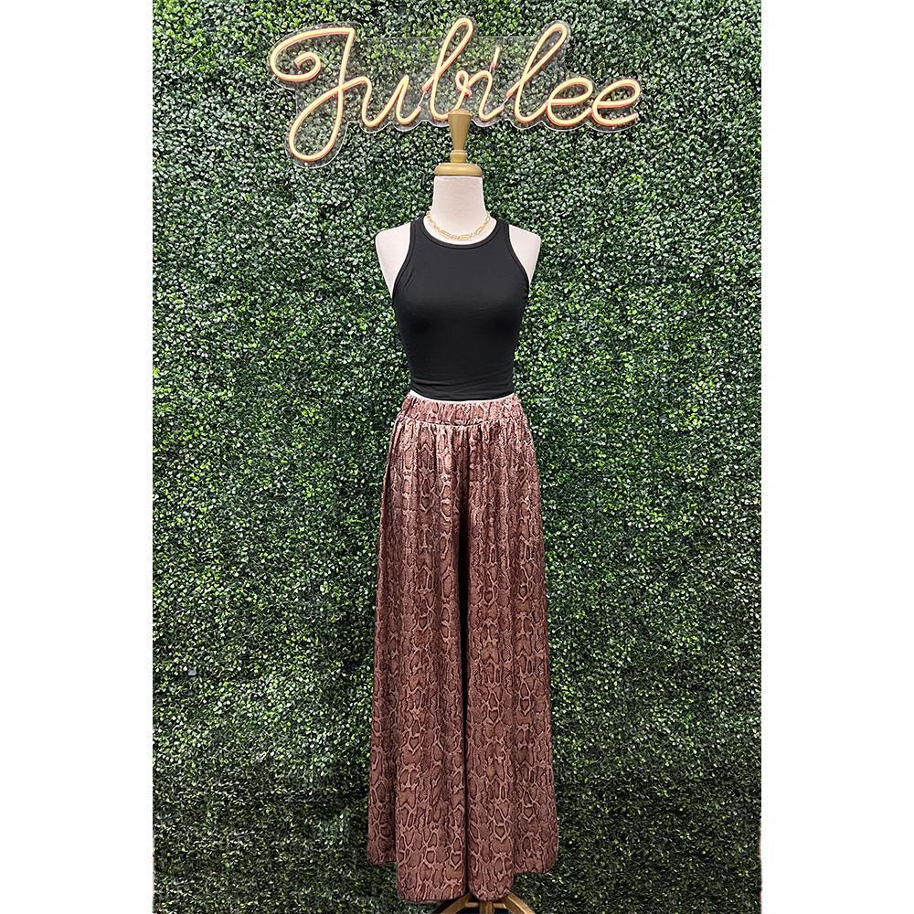 Holly Burgundy Animal Print Pants