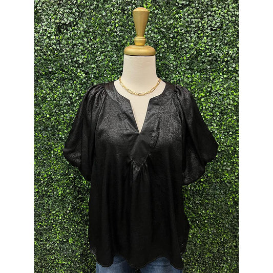Vera Metallic Puff Sleeve Blouse