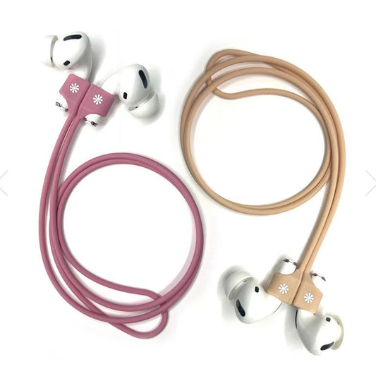 POD SQUAD SET OF 2 EARBUD TETHERS : PINK/NATURAL