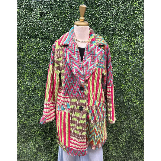 Penelope Colorful Woven Coat