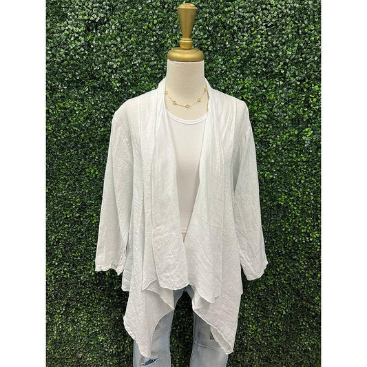 Gretchen White Open Cardigan