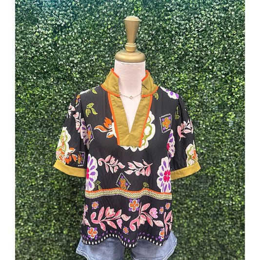 Shayla Black Floral Boho Top