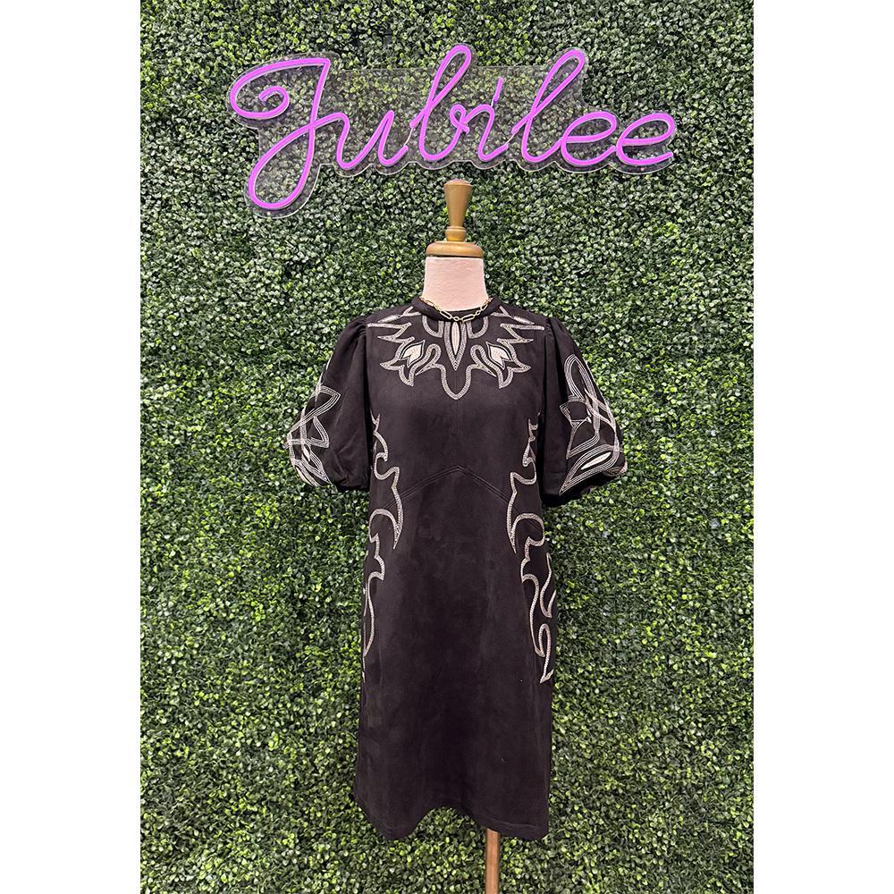 Nelly Black Embroidery Detail Dress