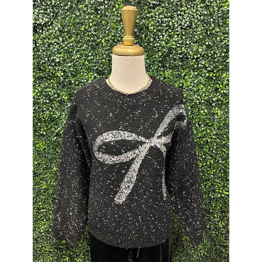 Zerla Sparkle Bow Sweater