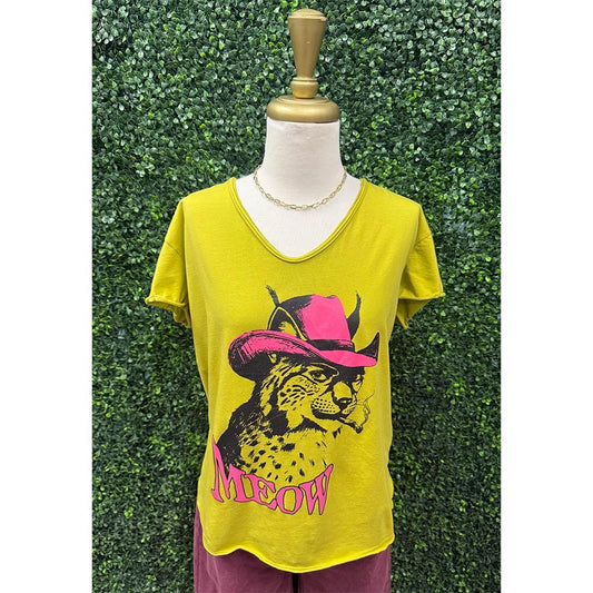 Chartreuse Bobcat Tee