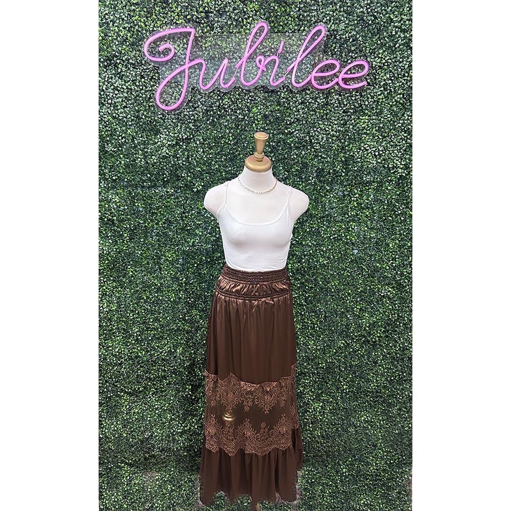 Dark Chocolate Lace Maxi Skirt