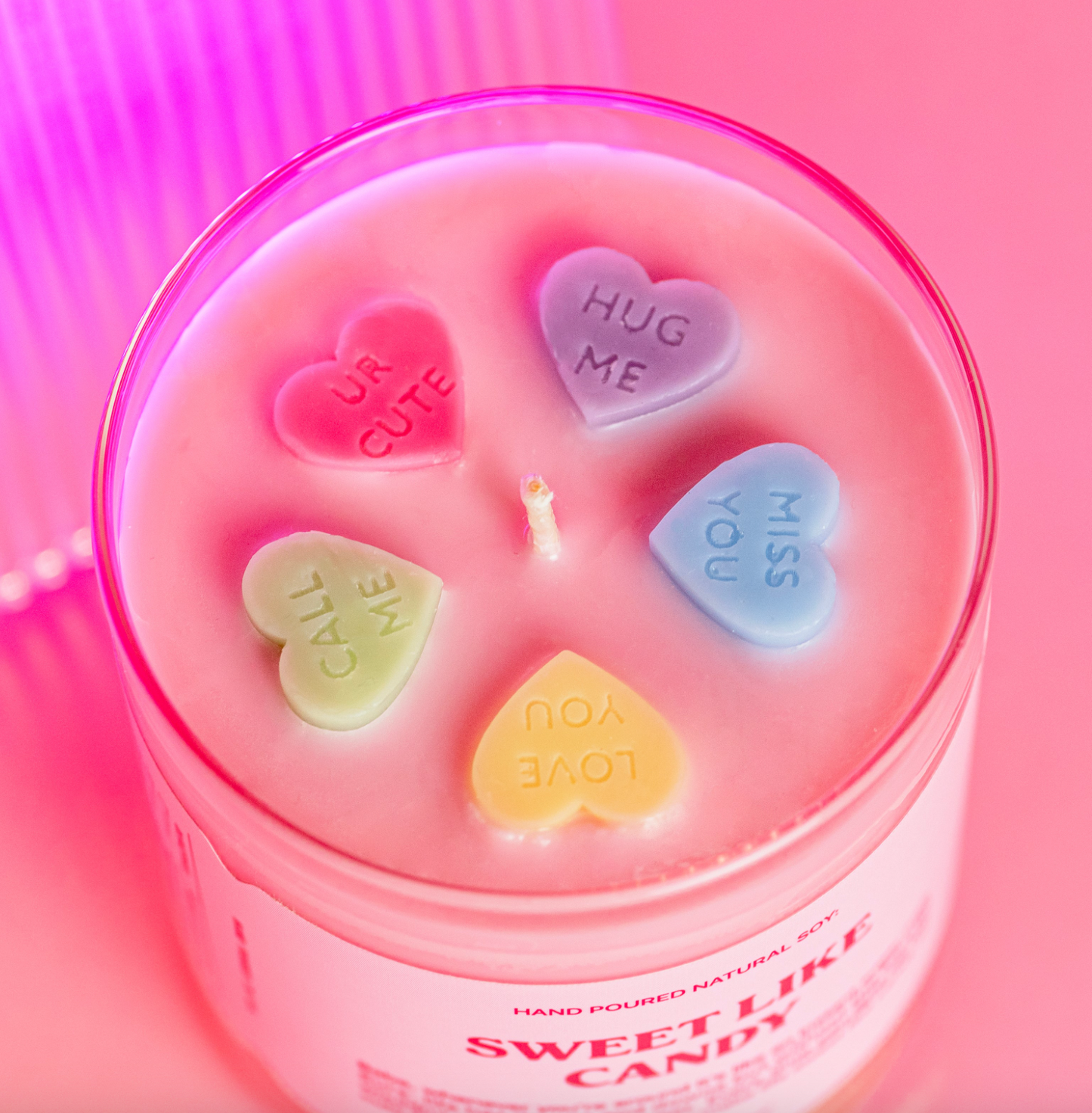 Sweet Like Candy Candle Valentine's Day Hearts