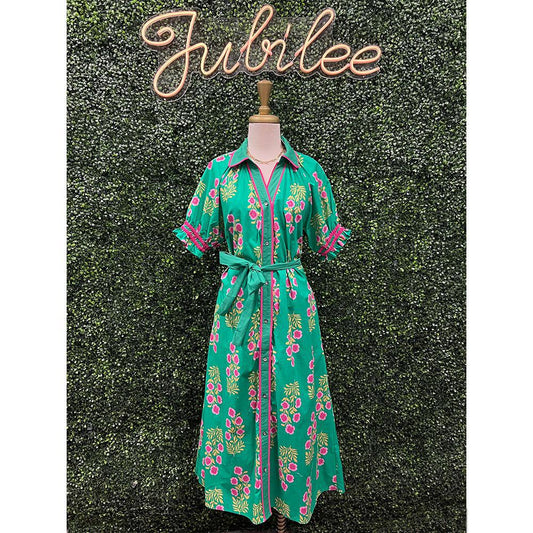 Aida Island Green Midi Dress