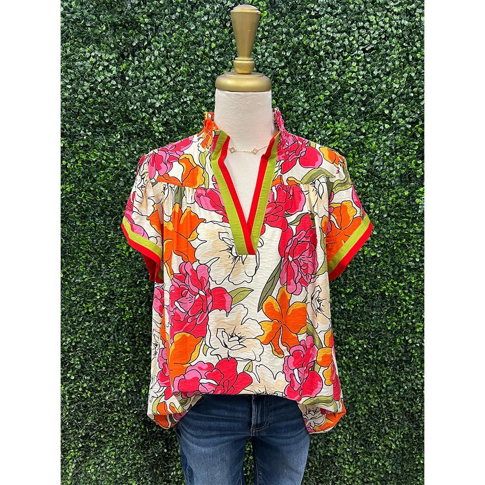Berry Tea Leaves Blouse