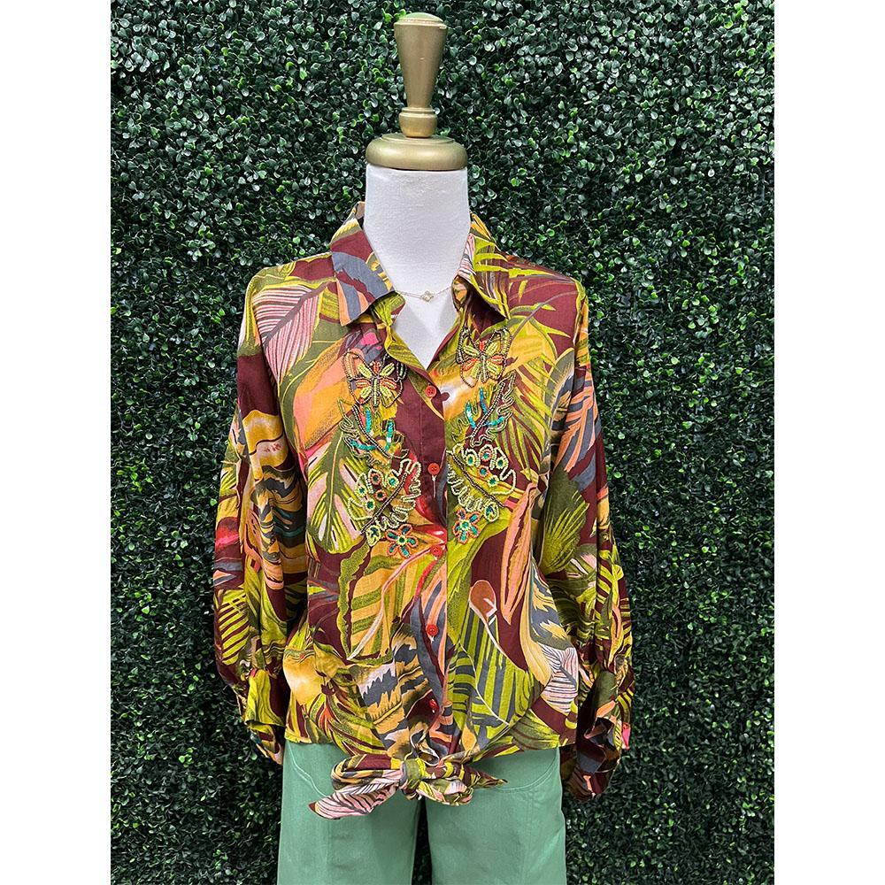 Vilna Coffee Tie Top