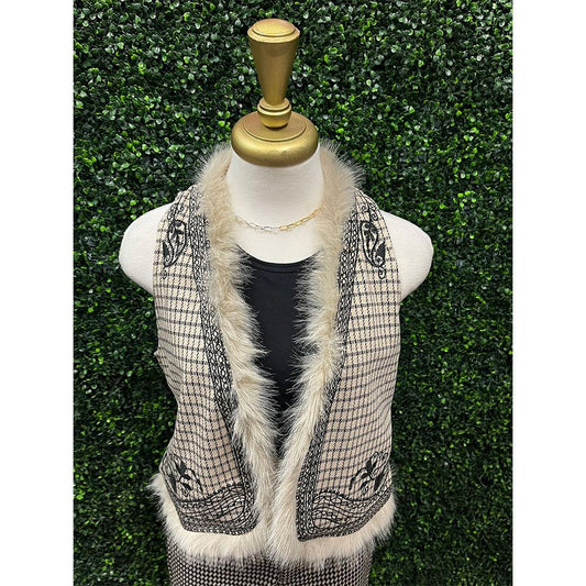 Malora Sand  Jacquard Fur Vest