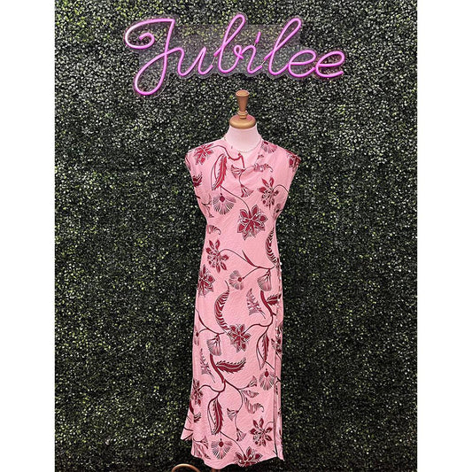 Claire Blush Cowl Neck Print Dress