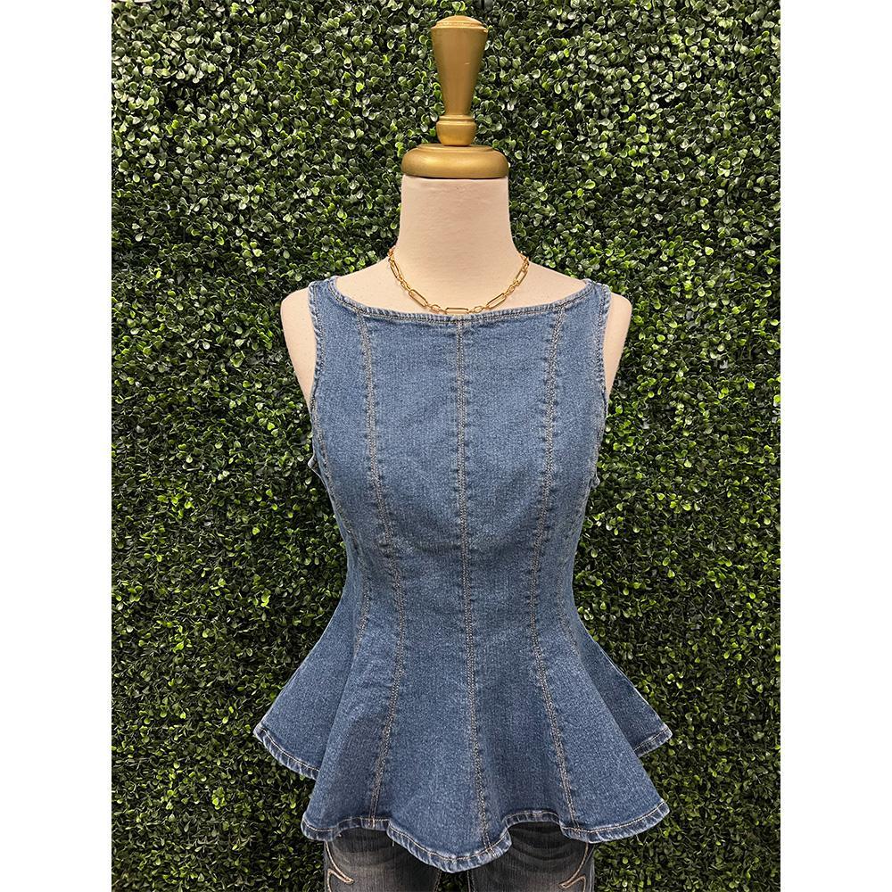Bree Washed Denim Top