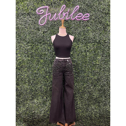 Fiona Black Sparkle Embellished Jeans