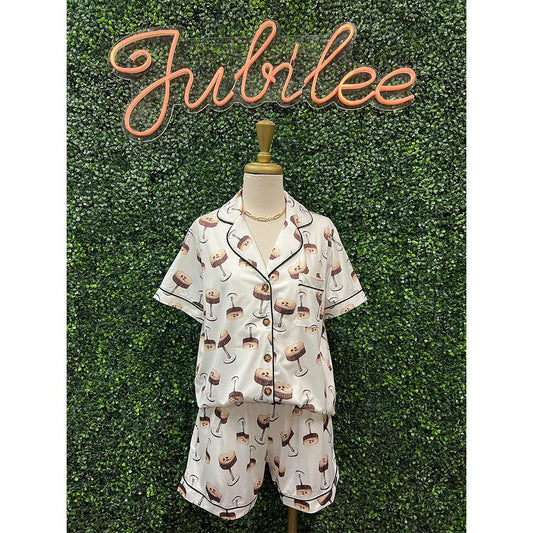 Martini Party Short Sleeve Lounge Set