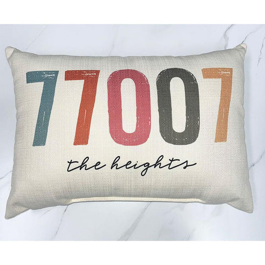 77007 Multi Color Zip Code Pillow