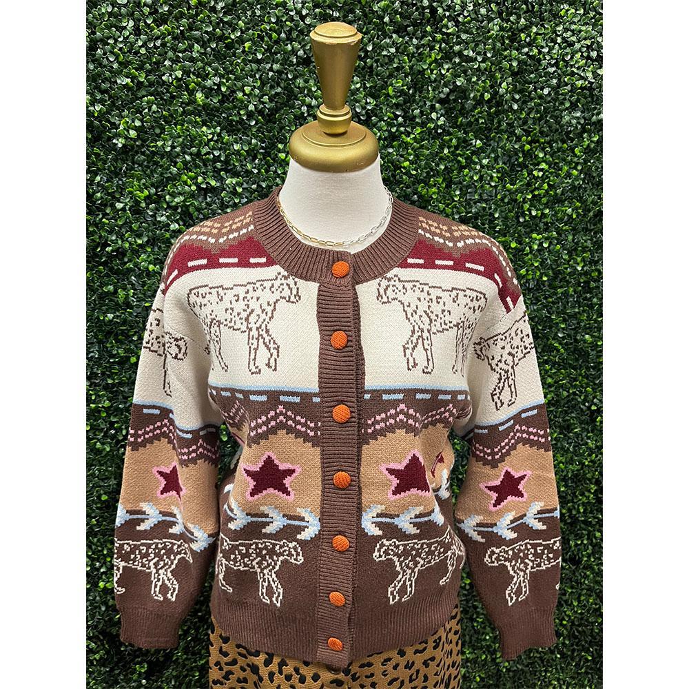 Sammie Lion Print Cardigan
