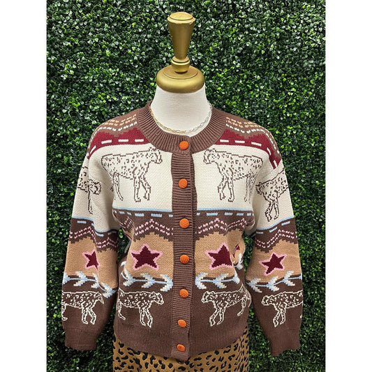 Sammie Lion Print Cardigan