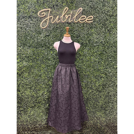 Black Brocade Bronte Skirt