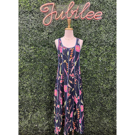 Annika Navy Floral Pattern Dress