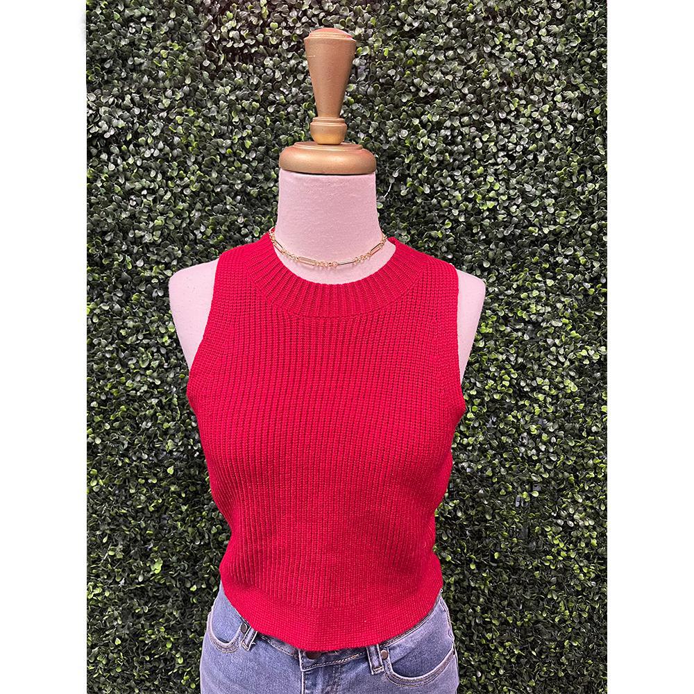 Currant Mock Neck Cropped Sweater Top