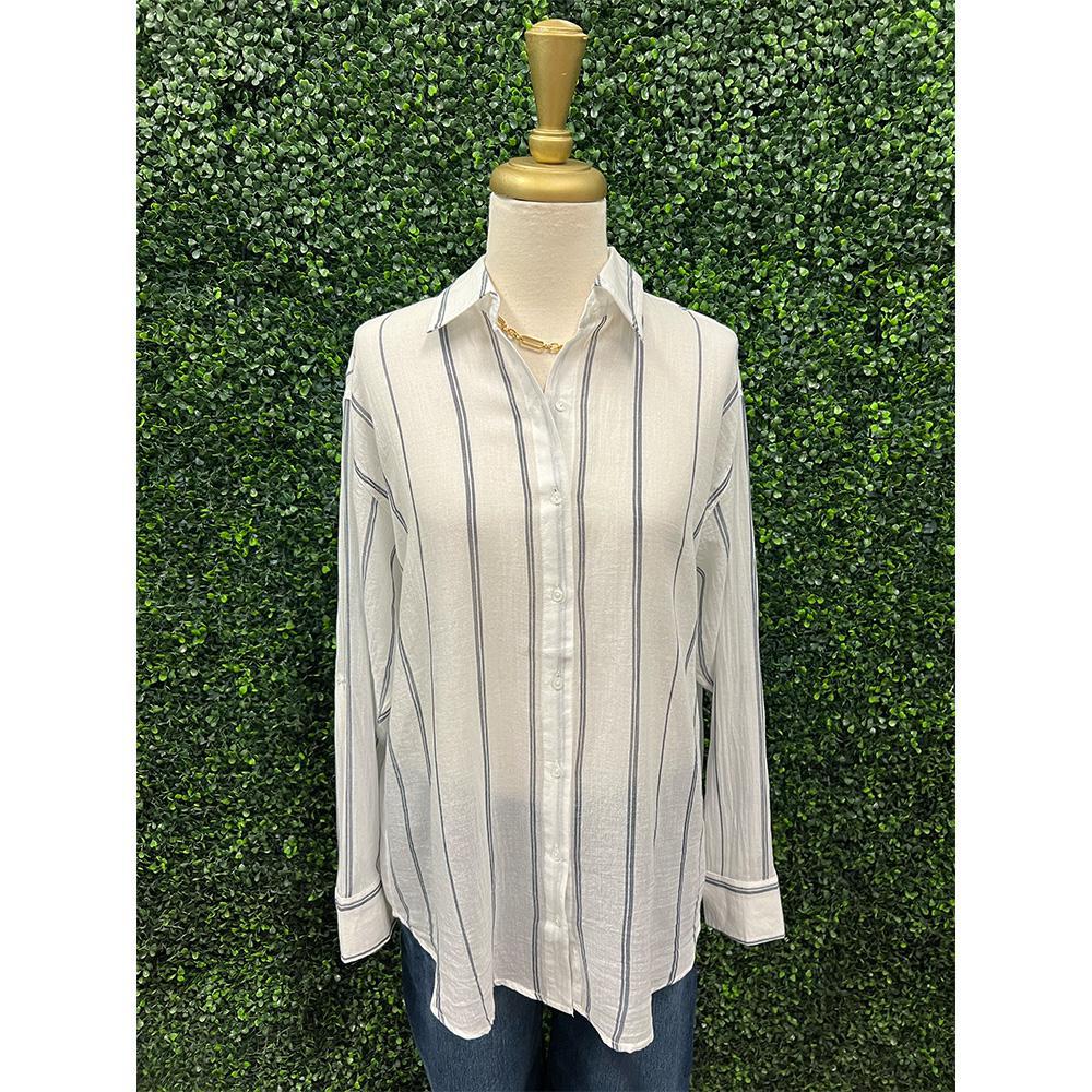 Layla Graphic Striped Button Down