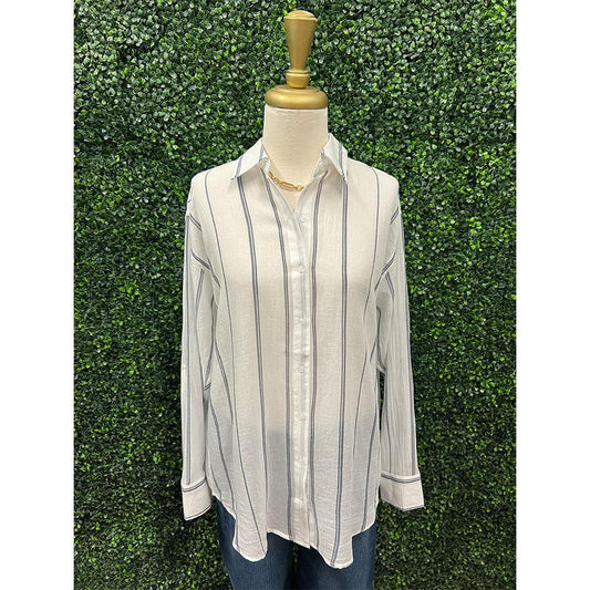 Layla Graphic Striped Button Down