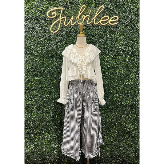 Stripe Ruffle Pants