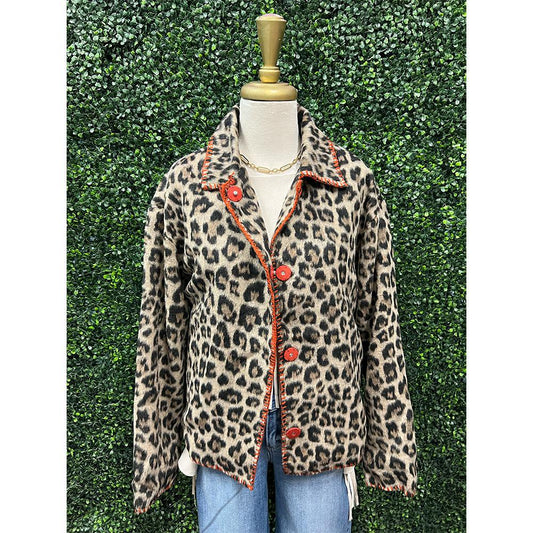 Nina Animal Printed Fleece Jacket