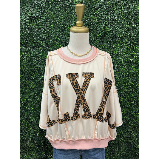 Kassidy Leopard Texas Patchwork Top