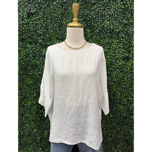 Pearl White Linen Blouse