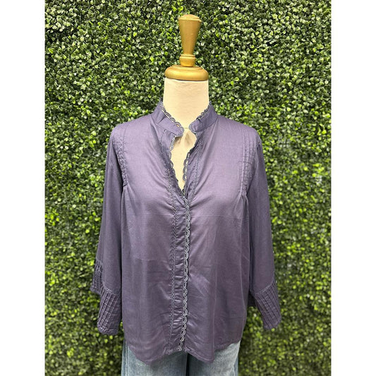 Lillyanna Navy Cotton Blouse