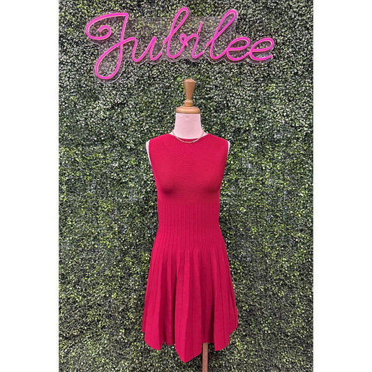 Callie Burgundy Sweater Knit Mini Dress