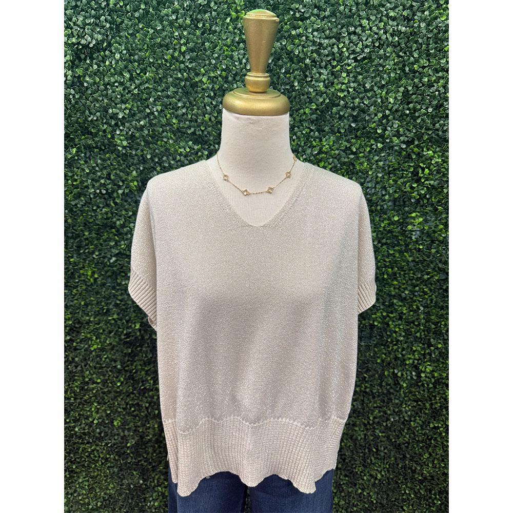 Tana Sparkle Taupe Knit Top