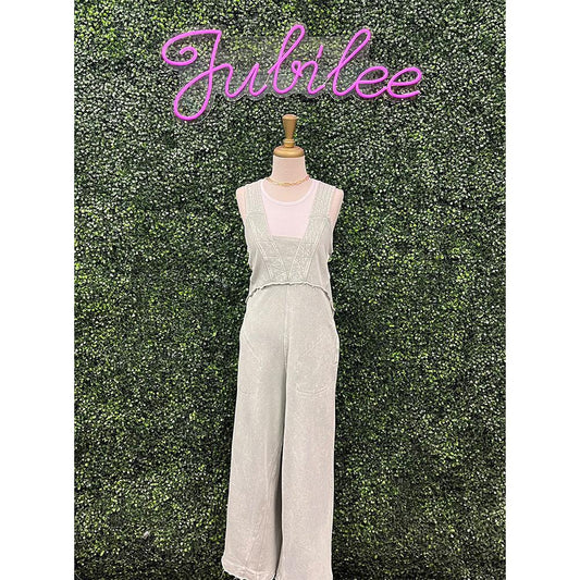 Suki Sage Soft Terry Knit Jumpsuit