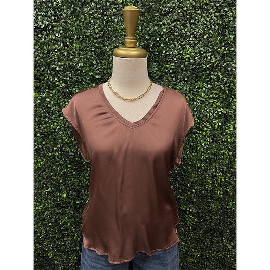 Mocha  Yanis Silk Top