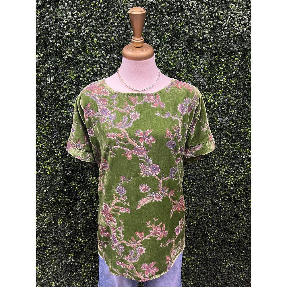Eira Sage Velvet Top