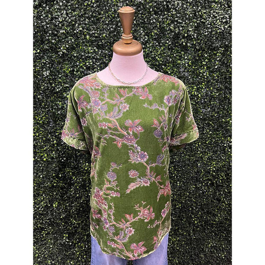 Eira Sage Velvet Top