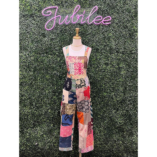 Eleanor Cotton Patchwork Overalls