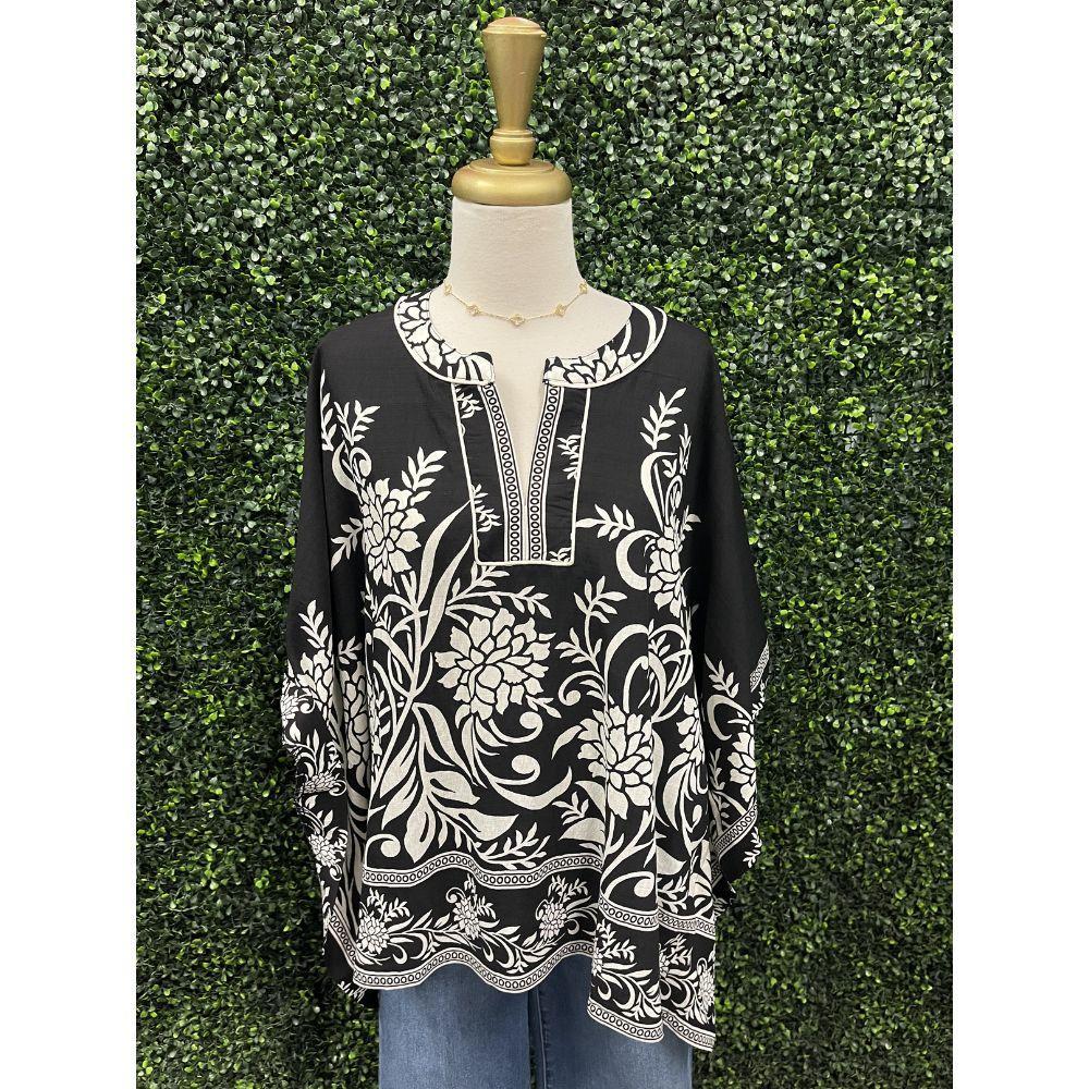 Juliet Black Draped Dolman Top