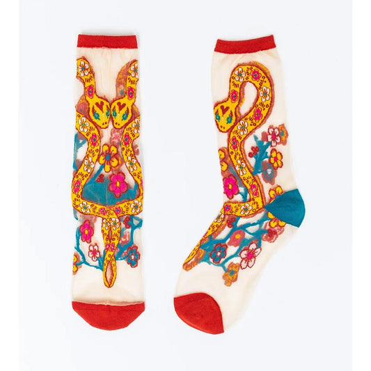 Year of the Snake Sheer Crew Socks