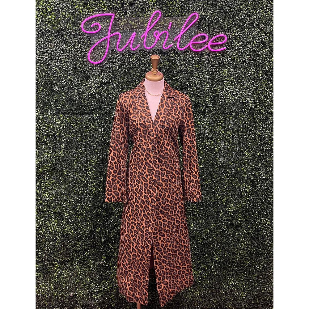 French Leopard Long Jacket