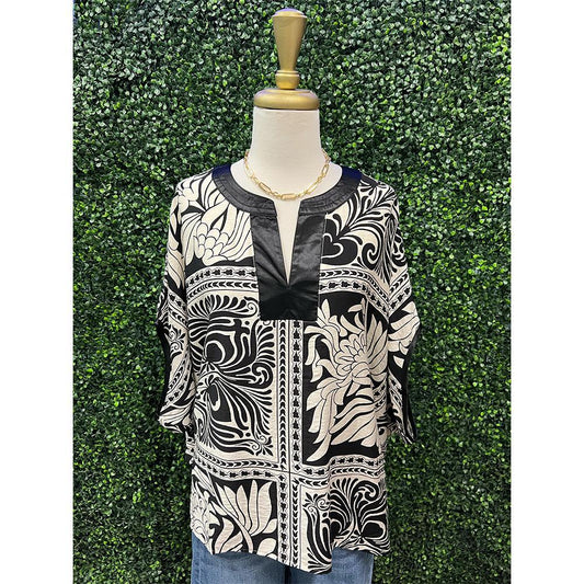 Nikki Marbled Bandanna Print Top