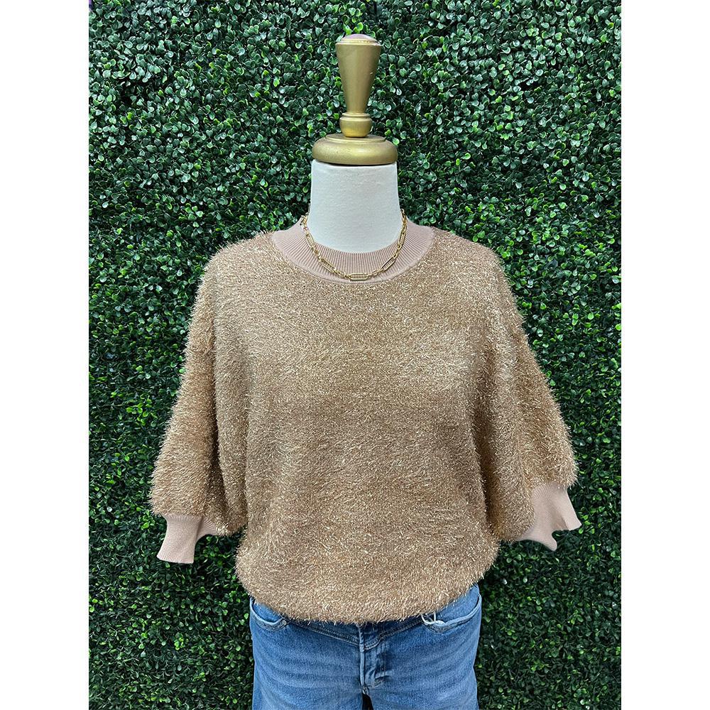 Maleni Copper Sparkle Top