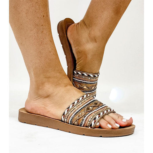 Corky's Bronze Vacation Mode Sandals
