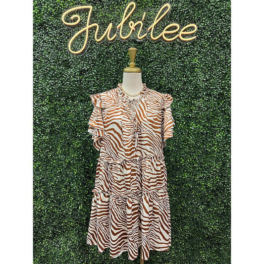 Xyla Zebra Mini Curvy Girl Dress