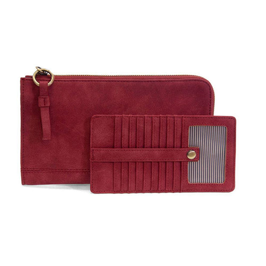 Rust Faux Suede Karina Convertible Wristlet & Wallet Joy Susan