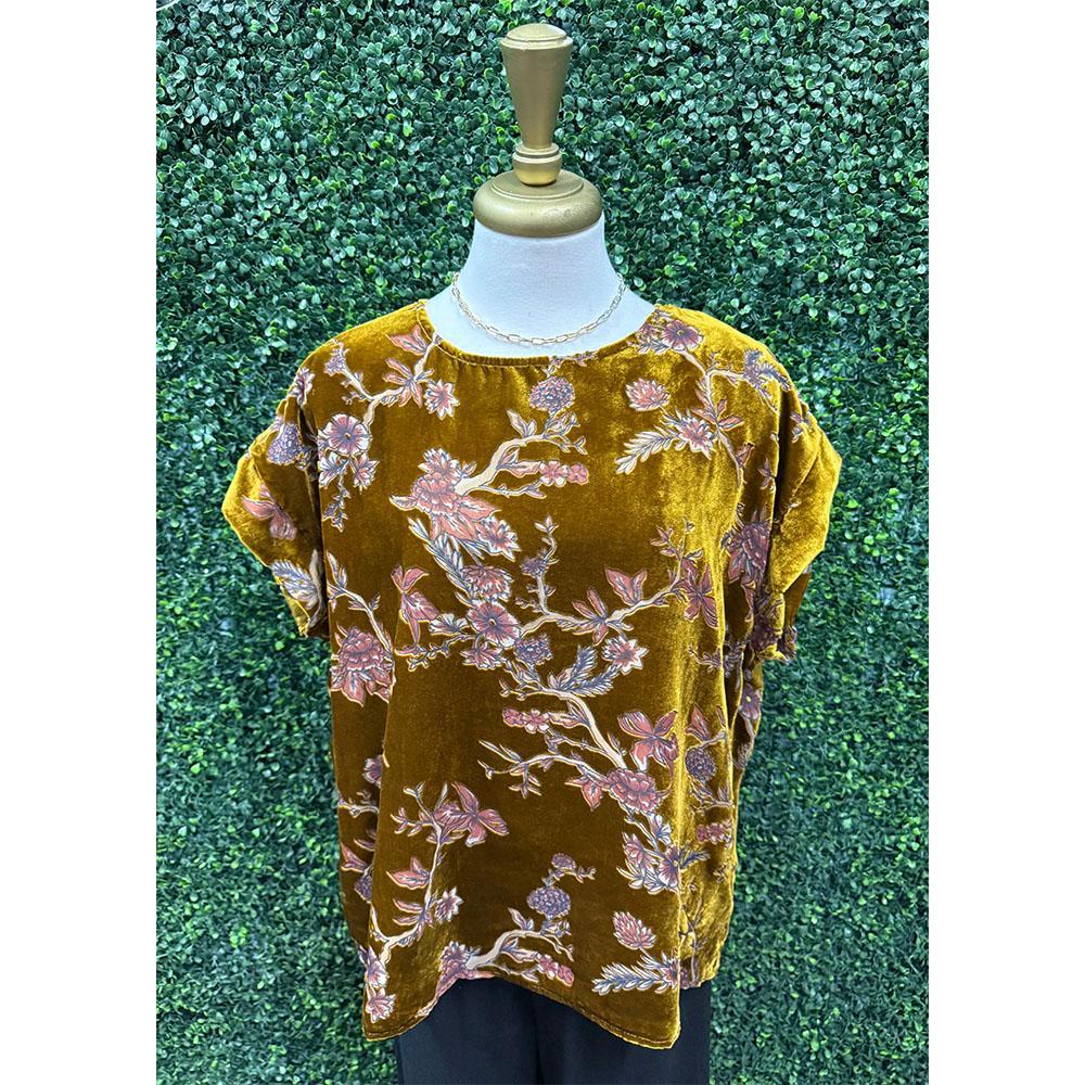 Eira Golden Velvet Top