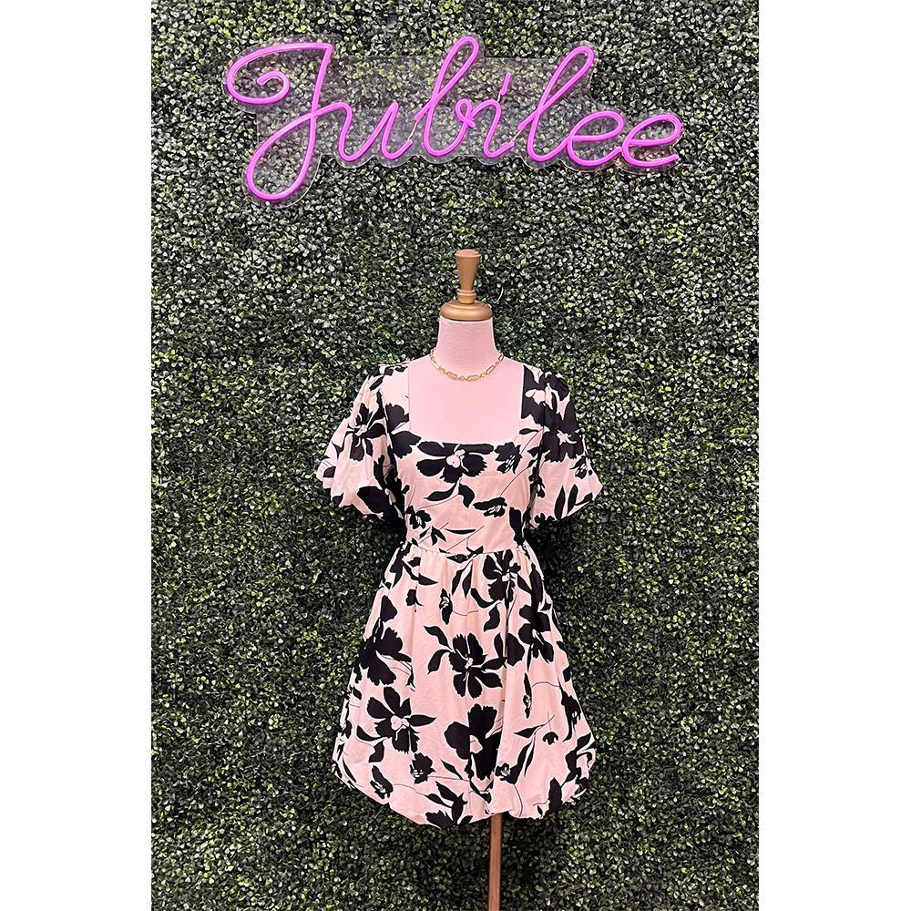 Gilliana Floral Print Babydoll Dress